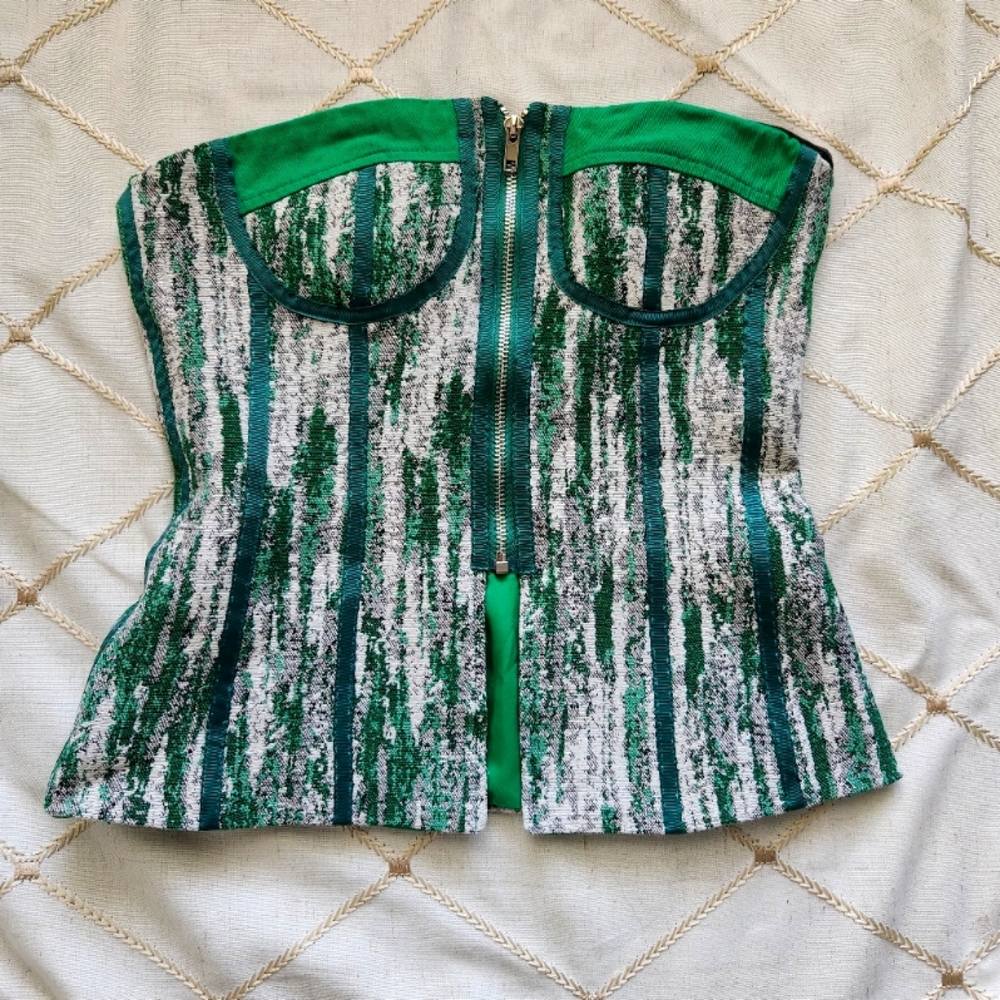 Green and White Striped Bodysuit